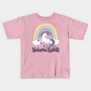 Unicorn Spirit Animal With Rainbow Kids T-Shirt